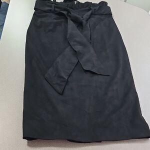 Bollie Elegant Black Pencil Skirt with Waist Tie